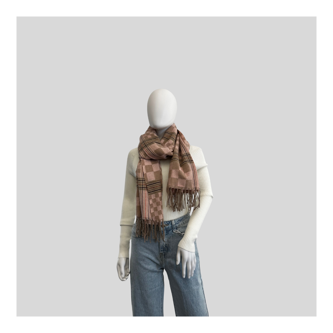 Schal "Rosa/Beige Kariert"