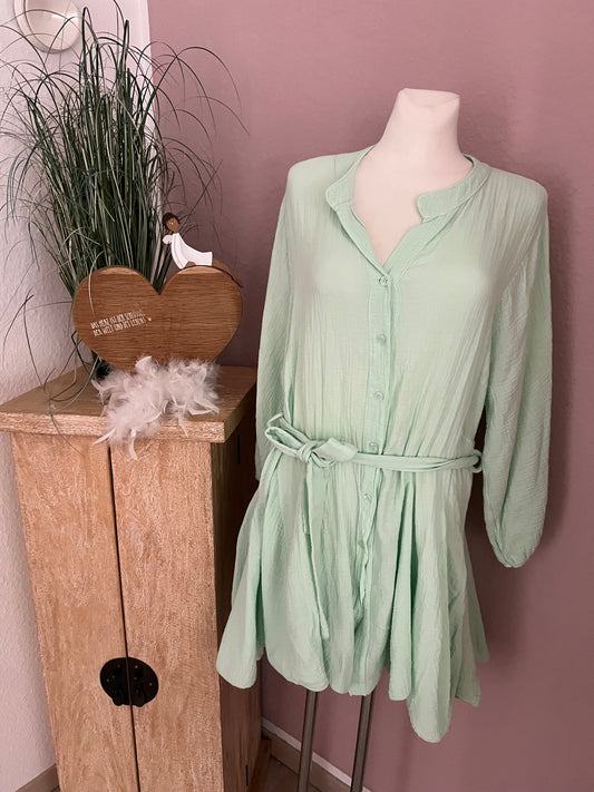 Musselin Kleid zum binden mint
