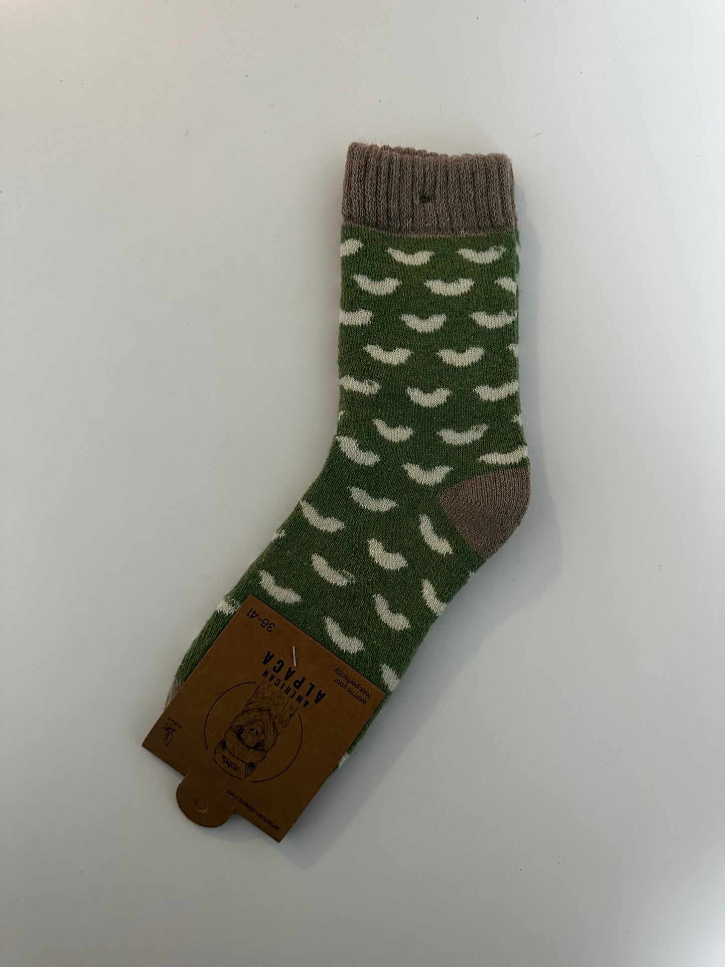 ✅Alpaca Socken Gr. 36-41 "Grün Creme"