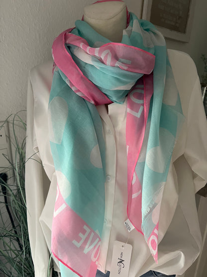 Schal Love mit Herzen
