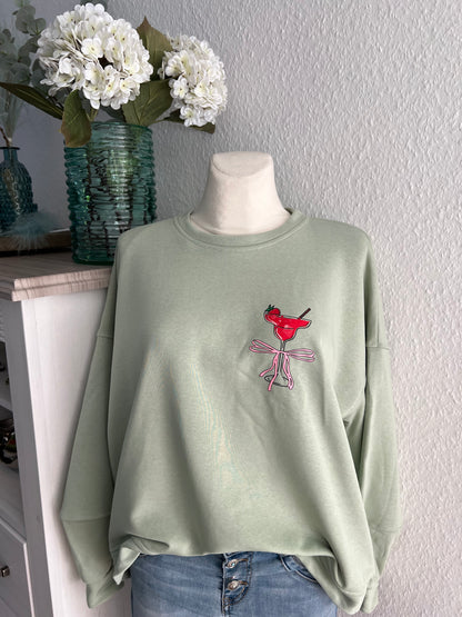 Sweatshirt in mint mit Print