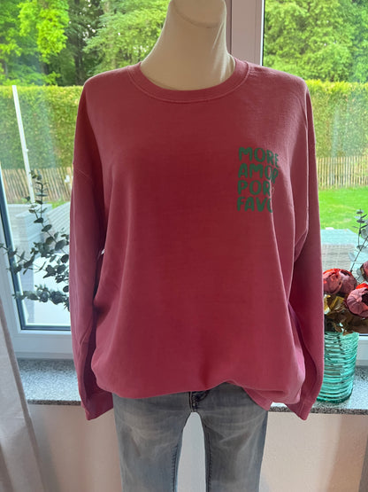 Sweatshirt more amore por favor in verschiedenen Farben