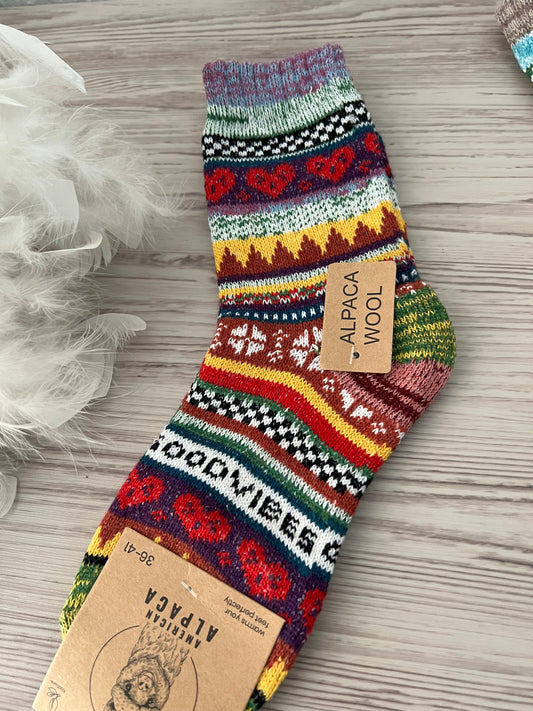 Alpaca Socken bunt Gr 36-41 Good Vibes