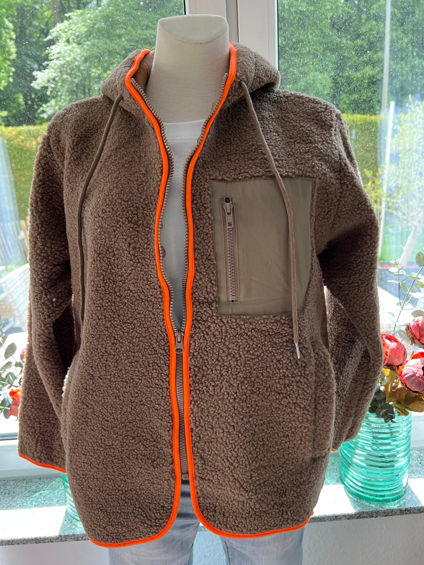 Teddy Jacke Zwillingsherz mit Kapuze