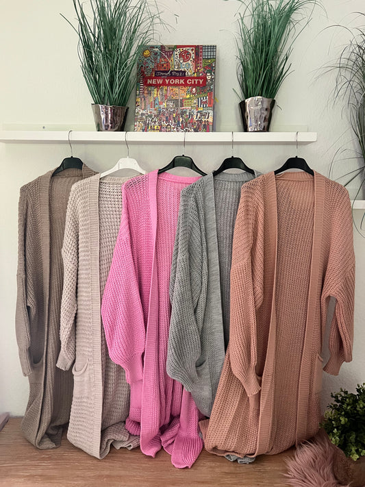 Lange Strickjacke "Grob"