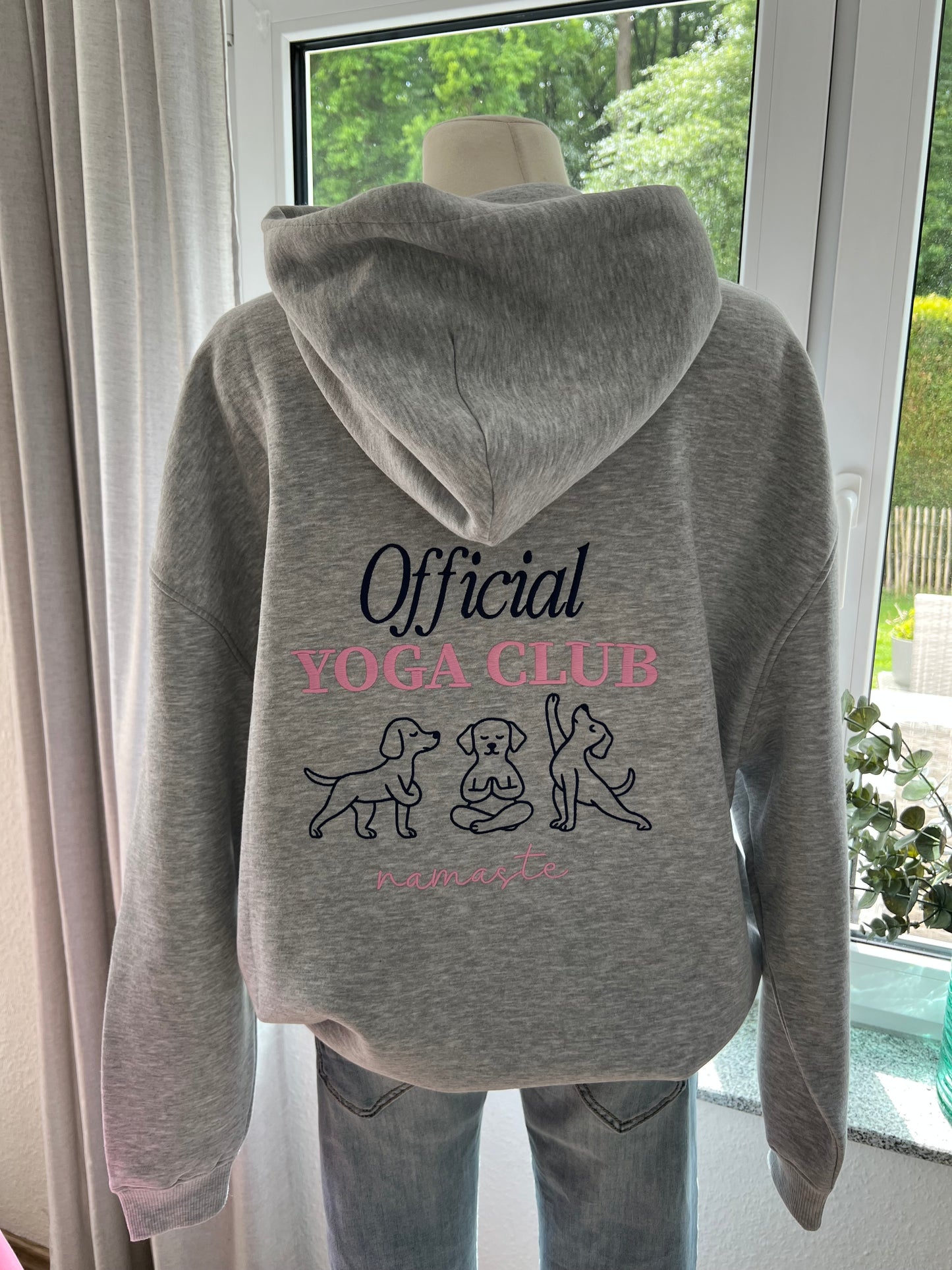Hoodie  Yoga Zwillingsherz hellgrau