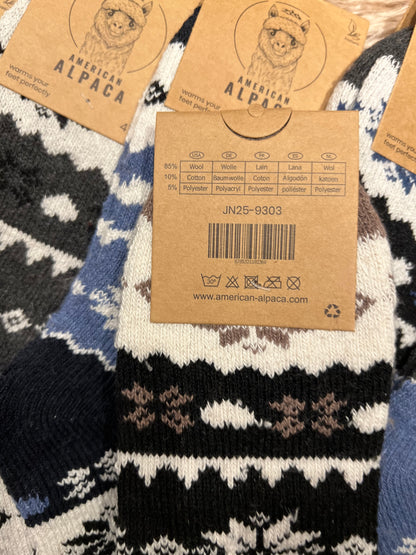 Alpaca Herren Socken Gr. 41-47 "Schneeflocke" ❌