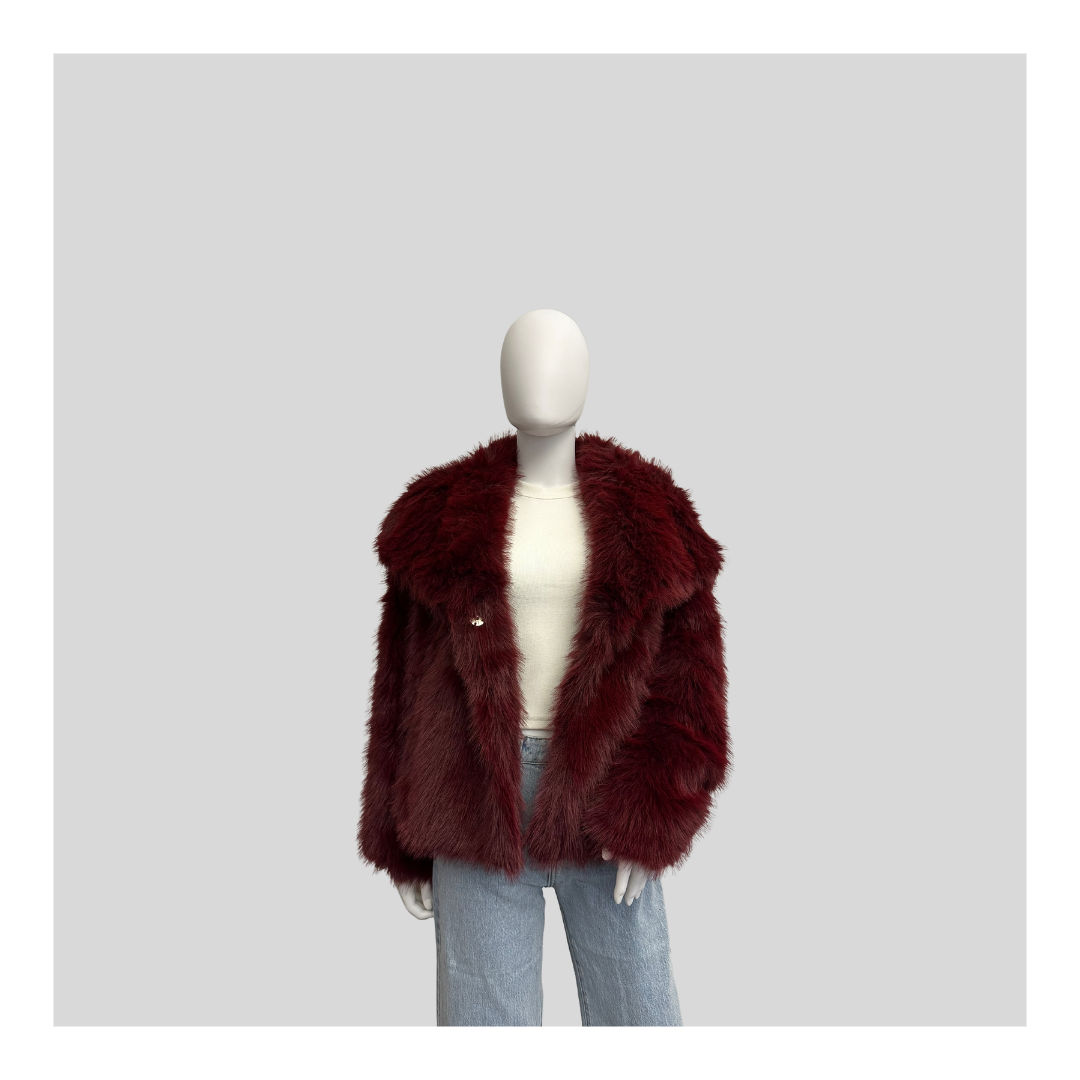 Burgunder Jacke “Furry”