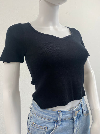 Crop T-Shirt "Schwarz"