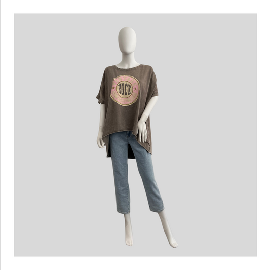 Oversized T-Shirt "Rock Print"