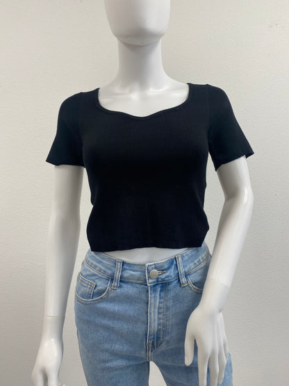 Crop T-Shirt "Schwarz"