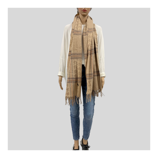 Schal "Karo Beige/Taupe"