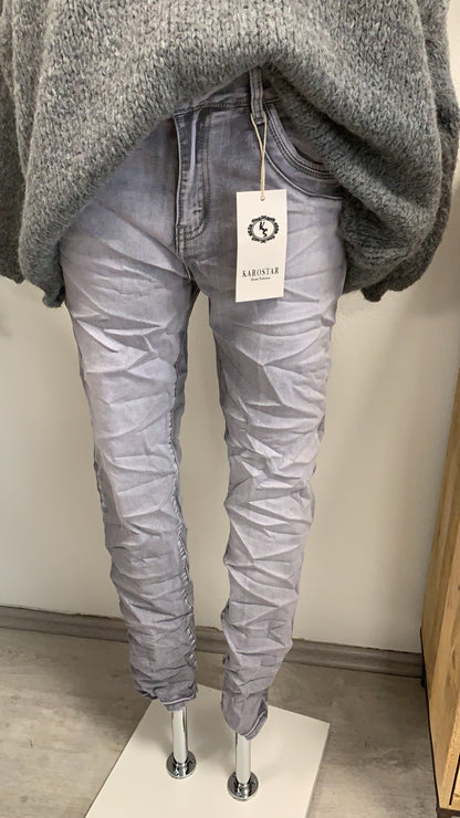 Graue Jeans "8007 - Karo Star"