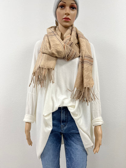 Schal "Karo Beige/Taupe"