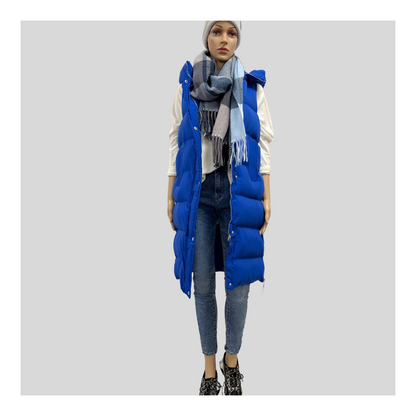 Lange Steppweste "Royal Blau"