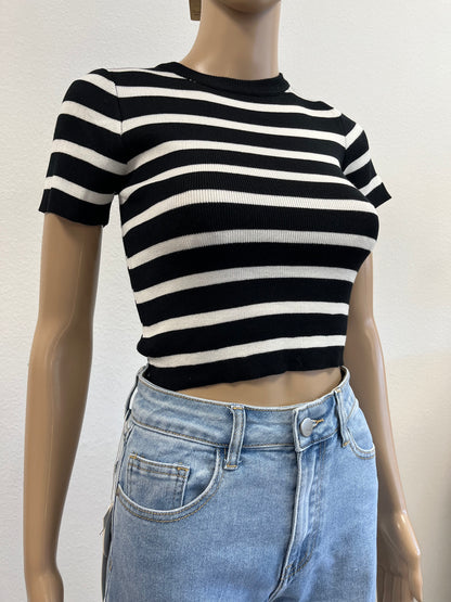 Gestreiftes T-Shirt "Crop Shirt"